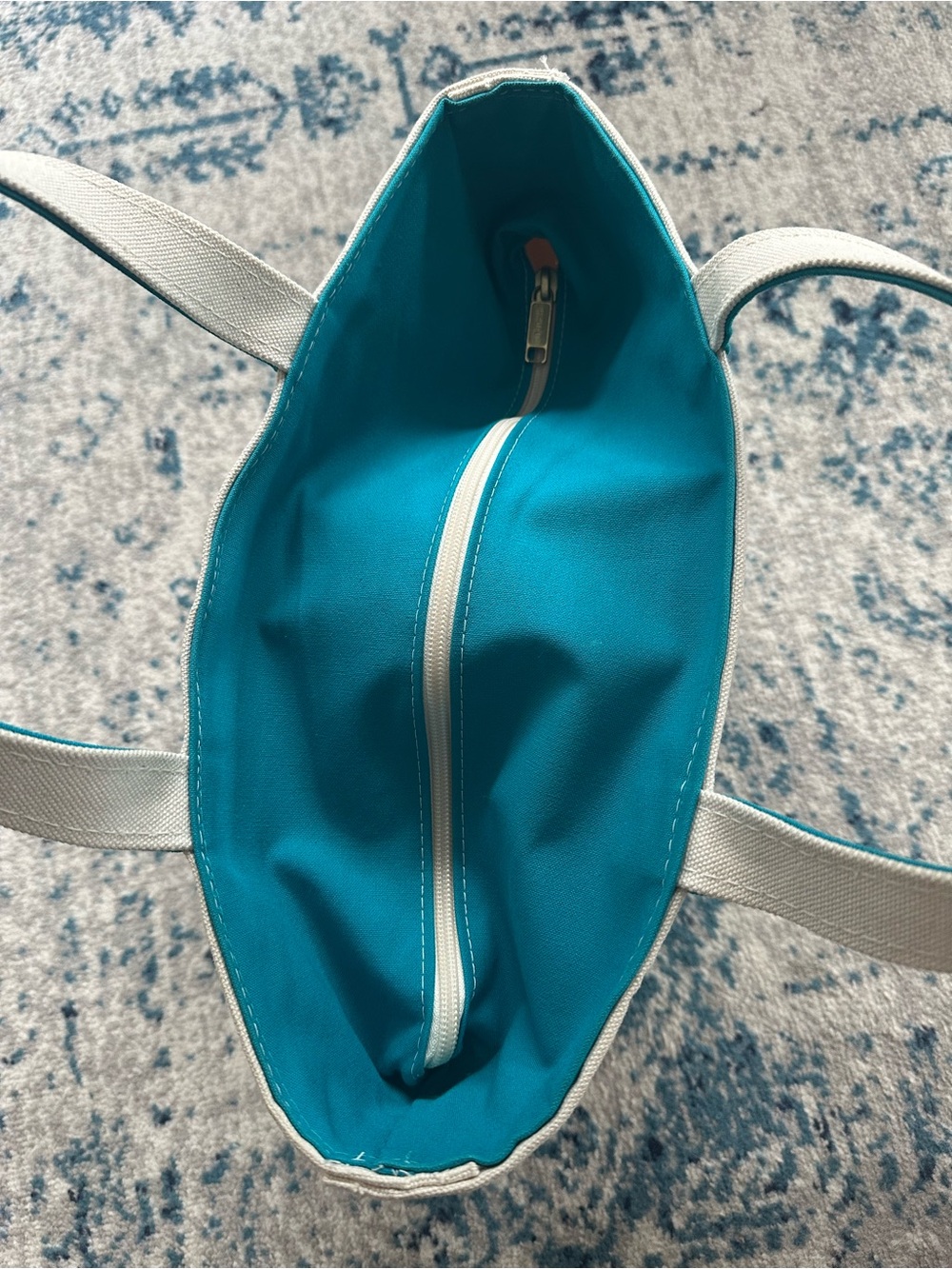 L.L. Bean Boat & Tote Medium teal Canvas Bag USA Made - Picture 8 of 10